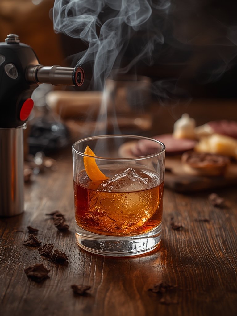 whiskey smoker in action