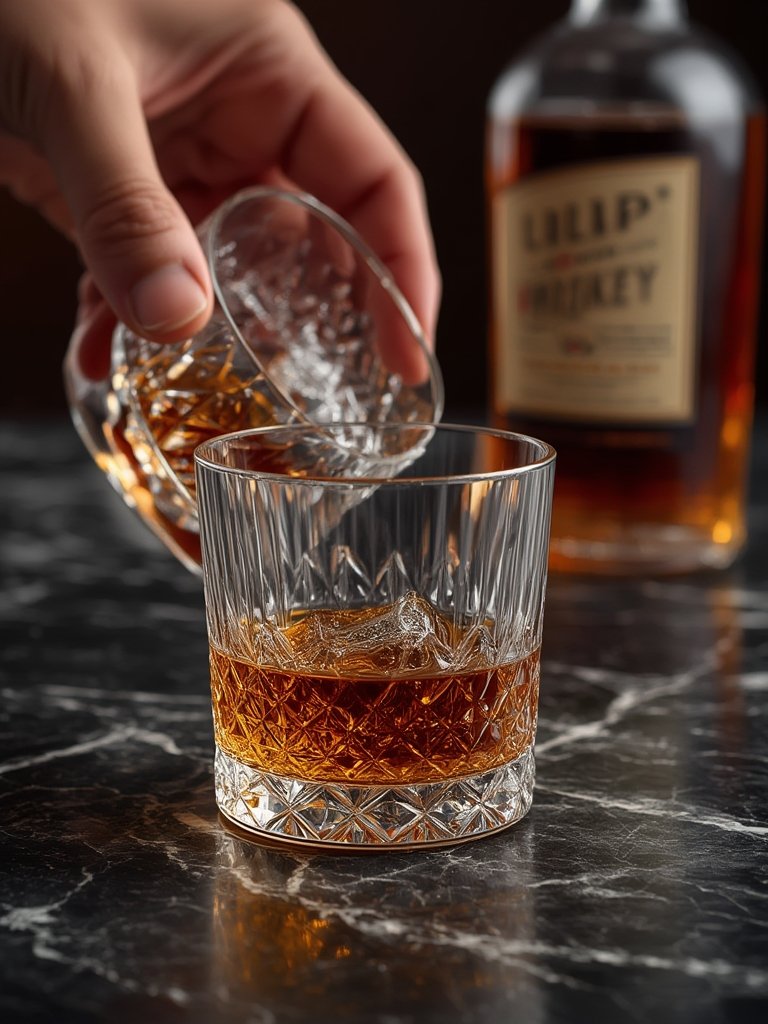 whiskey glasses in action
