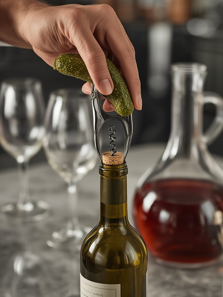 pickle corkscrew in action