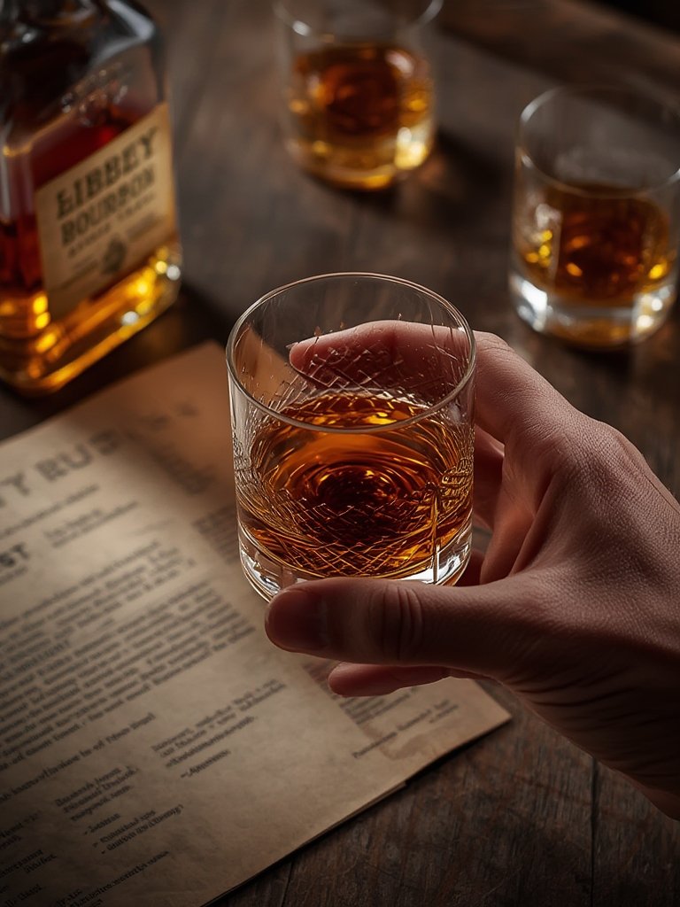 bourbon glasses in action